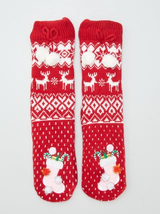 Chaussettes de Noël fourrées