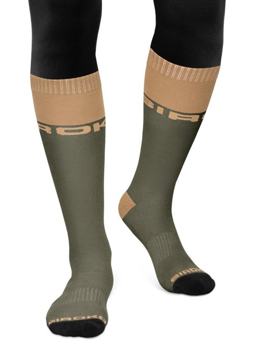 Chaussettes de snowboard homme et femme fuji olive - Kiabi
