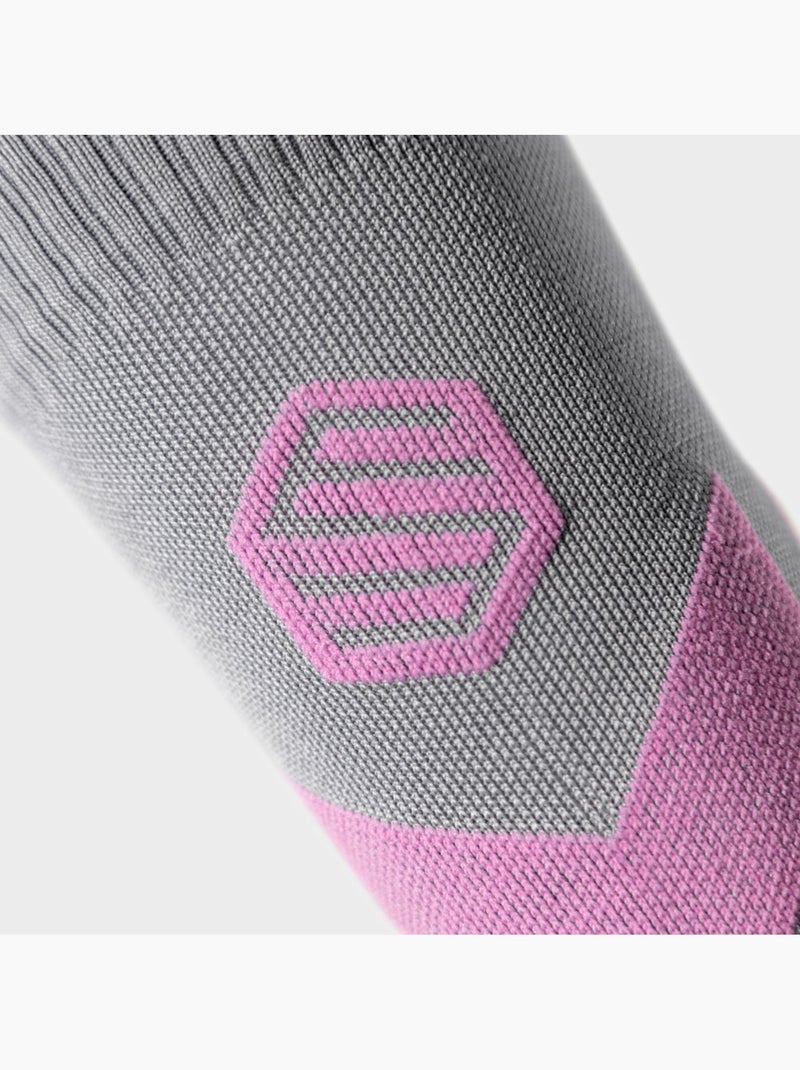 Chaussettes de snowboard sports d'hiver homme et femme aoraki powder Blanc Gris - Kiabi