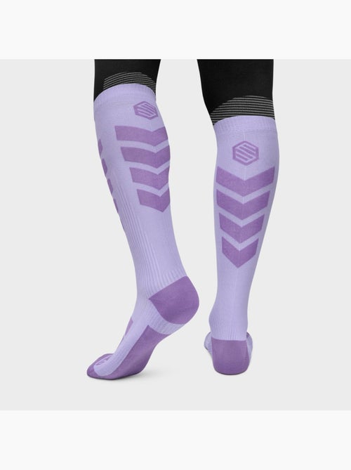 Chaussettes de snowboard sports d'hiver homme et femme aoraki violet - Kiabi