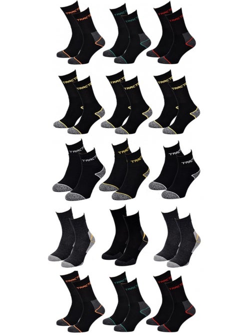 Chaussettes de Travail TRACTO pour Homme Résistance et Qualité Pro - Pack de 12 - Kiabi