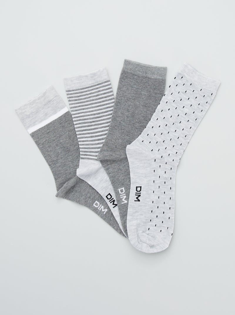 Chaussettes 'DIM' lot 4 paires gris - Kiabi