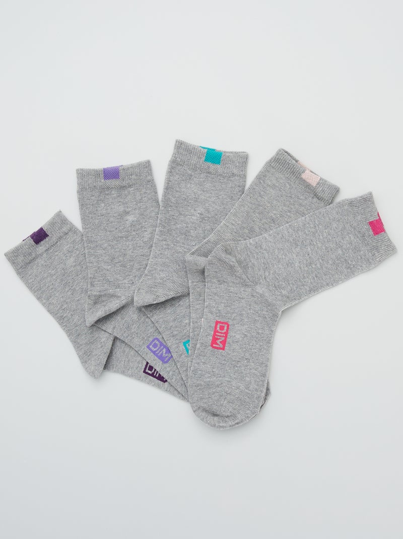 Chaussettes 'DIM' lot de 5 paires gris - Kiabi
