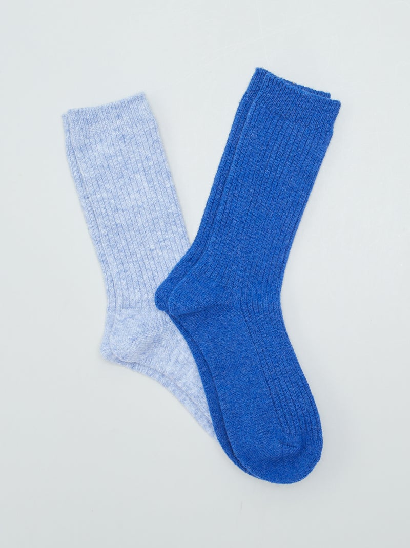 Chaussettes en laine Bleu - Kiabi