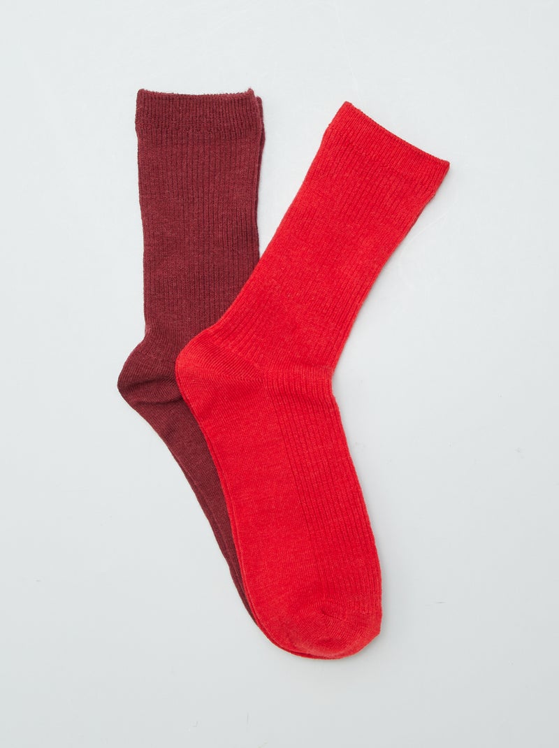 Chaussettes en laine ROUGE - Kiabi