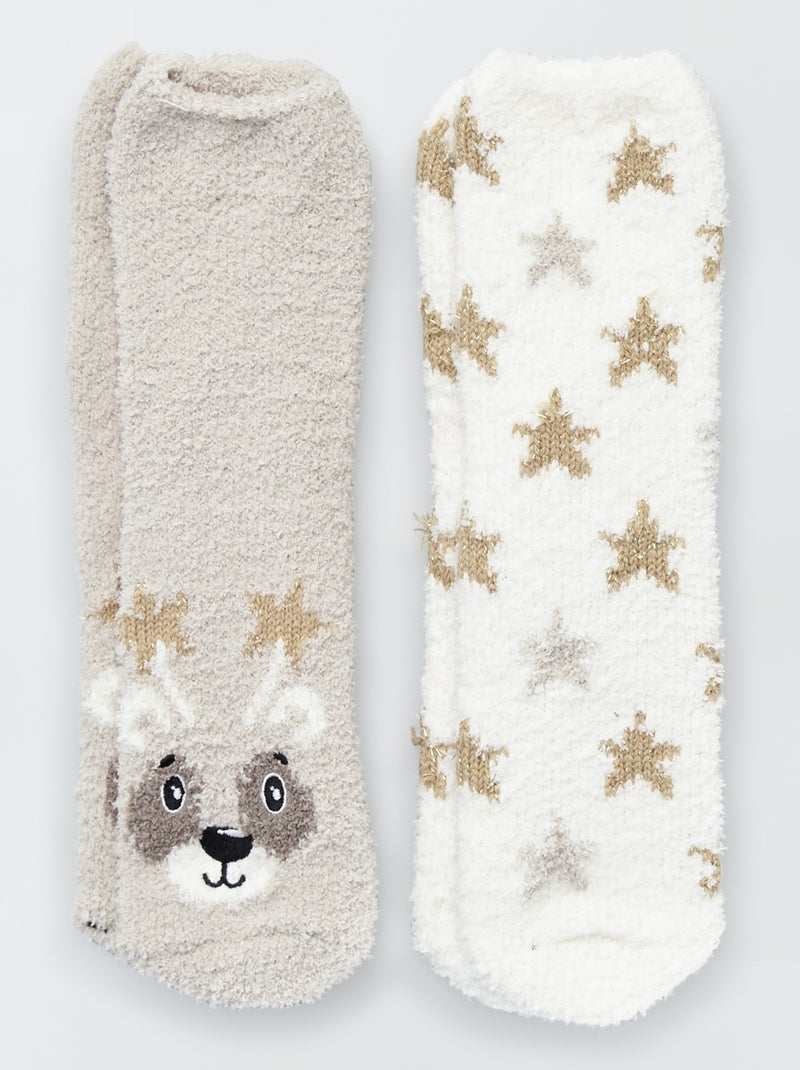 Chaussettes en maille doudou Beige - Kiabi