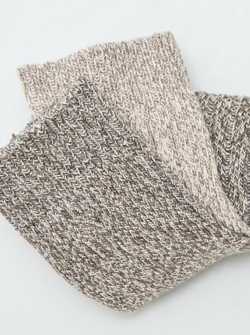 Chaussettes en maille moulinée Gris - Kiabi