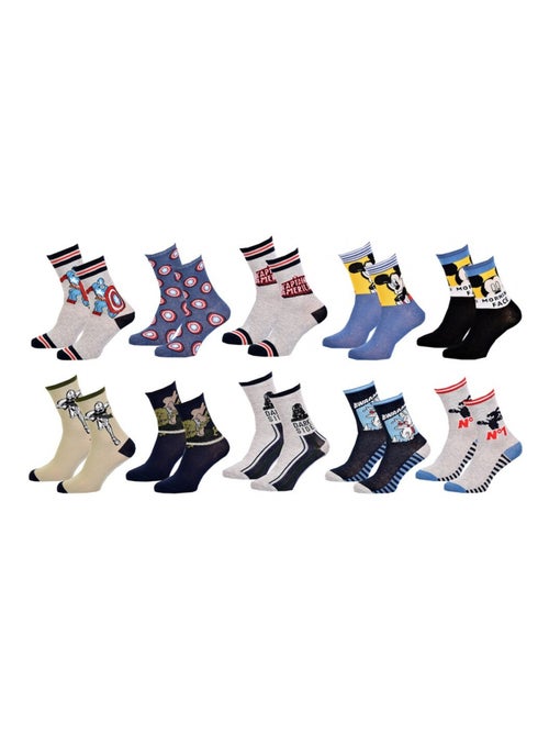 Chaussettes enfant DISNEY en Coton- Pack de 10 - Kiabi