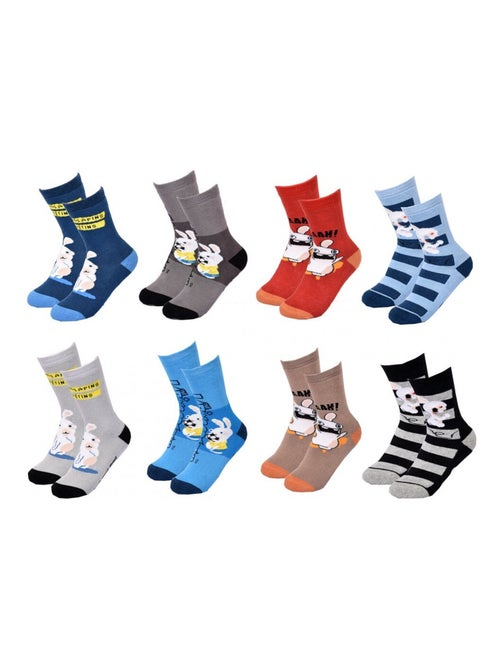 Chaussettes Enfant LAPINS CRETINS ABS Antidérapant - Pack de 8 - Kiabi