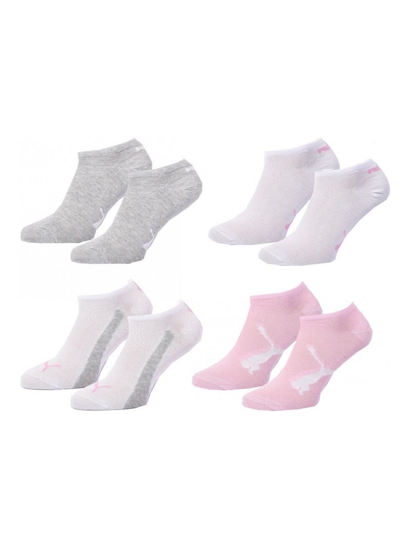 Chaussettes enfant puma socquettes - pack de 8 Gris Rose Blanc - Kiabi
