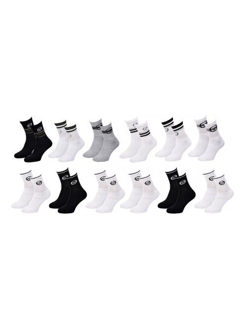 Chaussettes Enfant SERGIO TACCHINI TENNIS CREW Coton Majoritaire Confort et Qualité - Pack de 12 - Kiabi