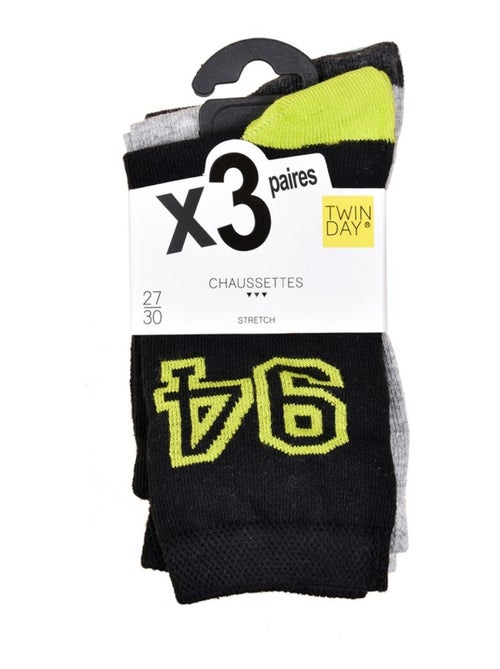 Chaussettes Enfant TWINDAY - Pack de 3 - Kiabi Chaussettes Enfant TWINDAY - Pack de 3 - Kiabi