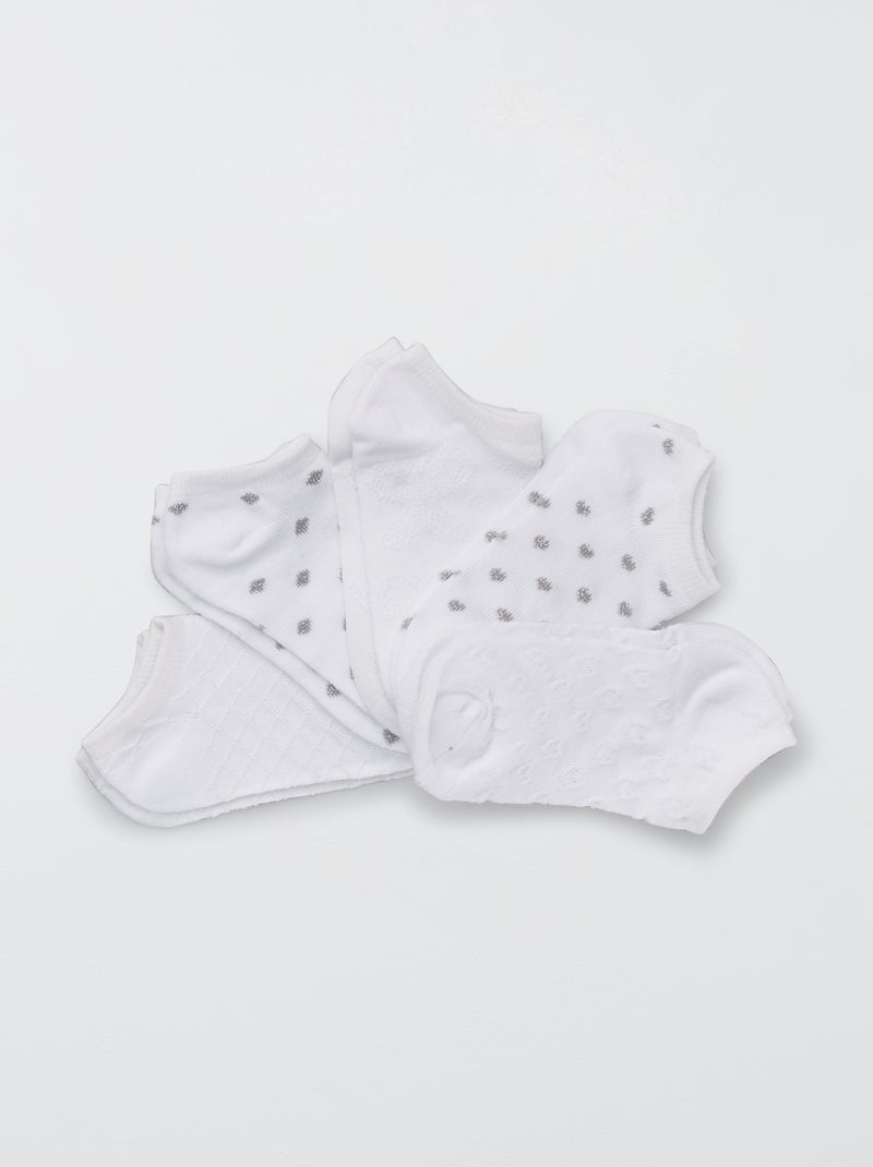 Chaussettes fantaisie - Lot de 5 Blanc - Kiabi