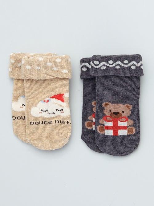 Chaussettes fantaisie Noël - Lot de 2 - Kiabi