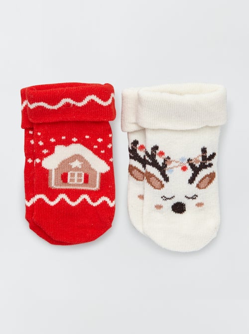 Chaussettes fantaisie Noël - Lot de 2 - Kiabi