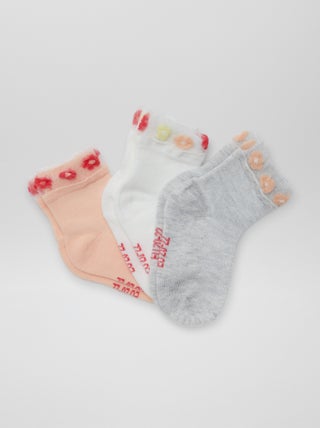 Chaussettes fantaisies en maille - lot de 3