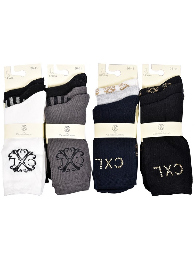 Chaussettes femme CXL By LACROIX Qualité et Confort - Pack de 12 Doré/or - Kiabi