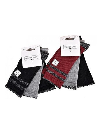 Chaussettes Femme Fantaisie Confort Coton Majoritaire - Pack de 6