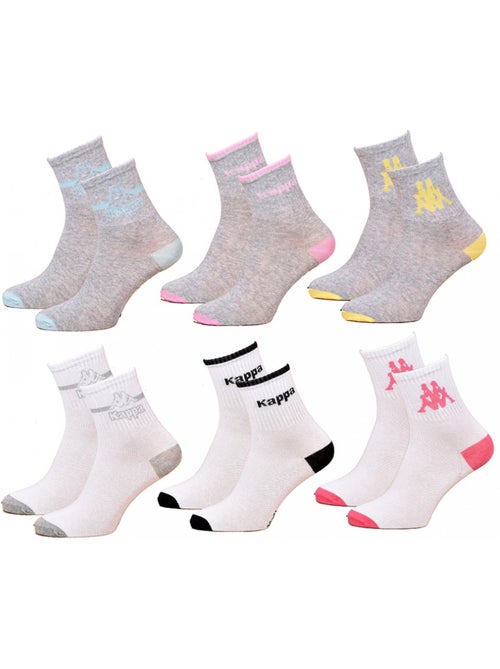 Chaussettes Femme KAPPA QUARTER - Pack de 6 - Kiabi Chaussettes Femme KAPPA QUARTER - Pack de 6 - Kiabi