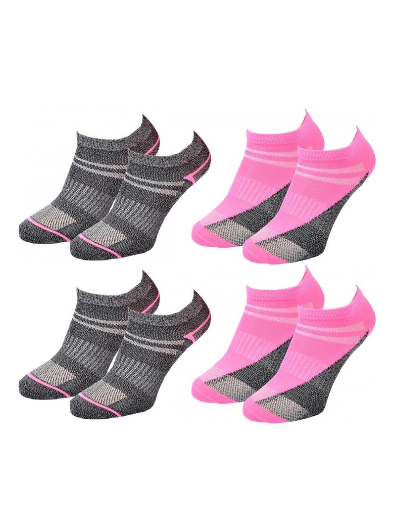 Chaussettes Femme LOTTO - Pack de 4 Gris Rose - Kiabi