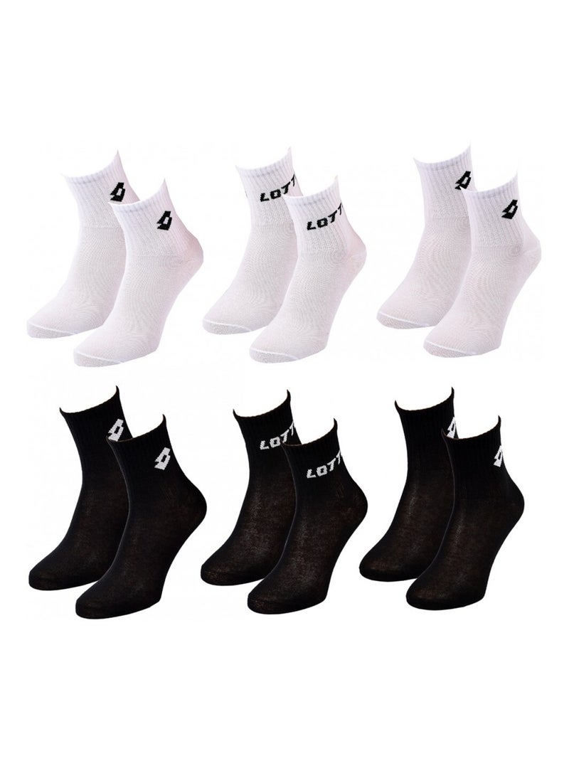 Chaussettes Femme LOTTO - Pack de 6 Noir Blanc - Kiabi