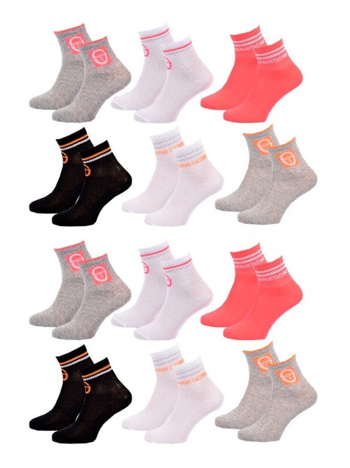 Chaussettes Femme QUARTER SERGIO TACCHINI - Pack de 12 - Kiabi Chaussettes Femme QUARTER SERGIO TACCHINI - Pack de 12 - Kiabi