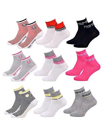 Chaussettes femme quarter sergio tacchini lot de 9 - pack de 9