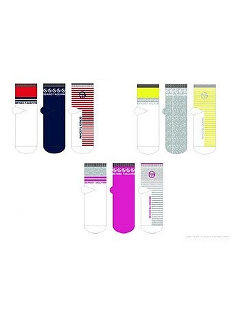 Chaussettes femme quarter sergio tacchini lot de 9 - pack de 9