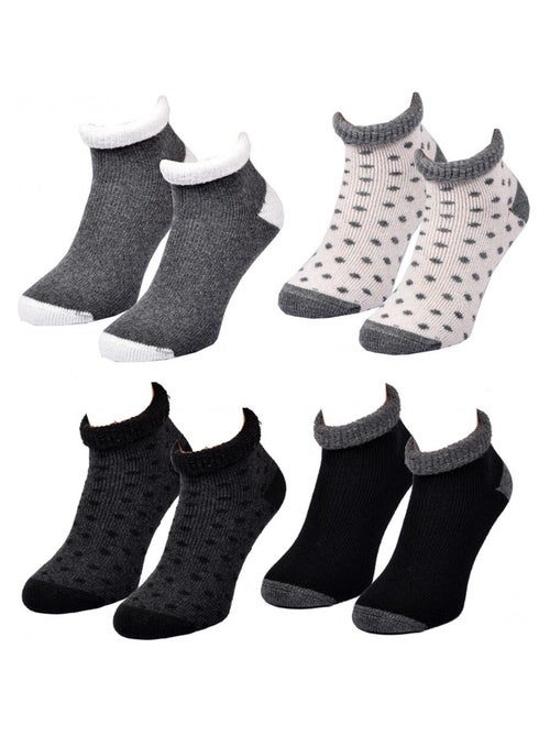 Chaussettes Femme WINTER SOCKS - Pack de 4 - Kiabi Chaussettes Femme WINTER SOCKS - Pack de 4 - Kiabi