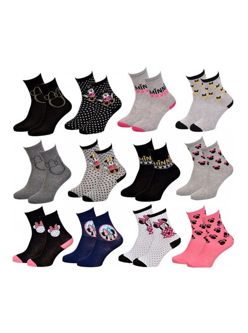 Chaussettes Fille Licence PACK DE 12 PAIRES MINNIE - Kiabi Chaussettes Fille Licence PACK DE 12 PAIRES MINNIE - Kiabi