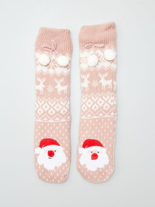 Chaussettes fourrées de Noël - Kiabi