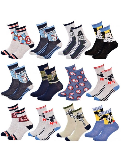 Chaussettes Garçon Licence PACK DE 12 PAIRES DISNEY CLASSIC - Kiabi