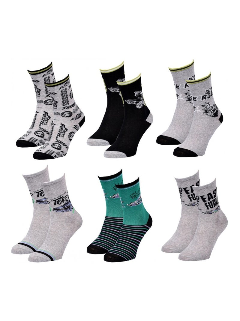 Chaussettes Garçon Licence PACK DE 12 PAIRES FAST AND FURIOUS Gris Vert clair Noir - Kiabi