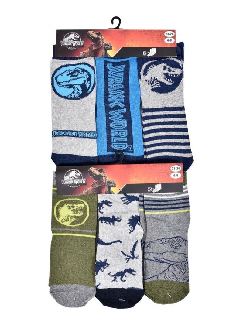 Chaussettes Garçon Licence PACK DE 12 PAIRES JURASSIC PARK Gris Vert clair Bleu - Kiabi