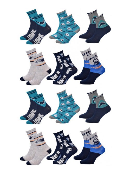 Chaussettes Garçon Licence PACK DE 12 PAIRES LES DENTS DE LA MER - Kiabi