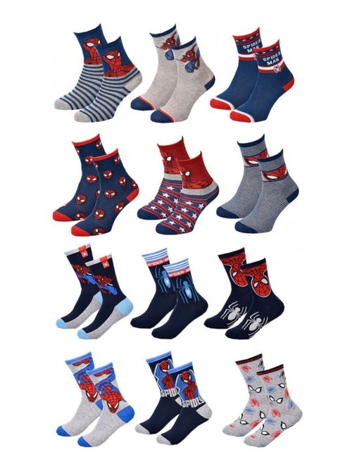 Chaussettes Garçon Licence PACK DE 12 PAIRES SPIDER-MAN - Kiabi