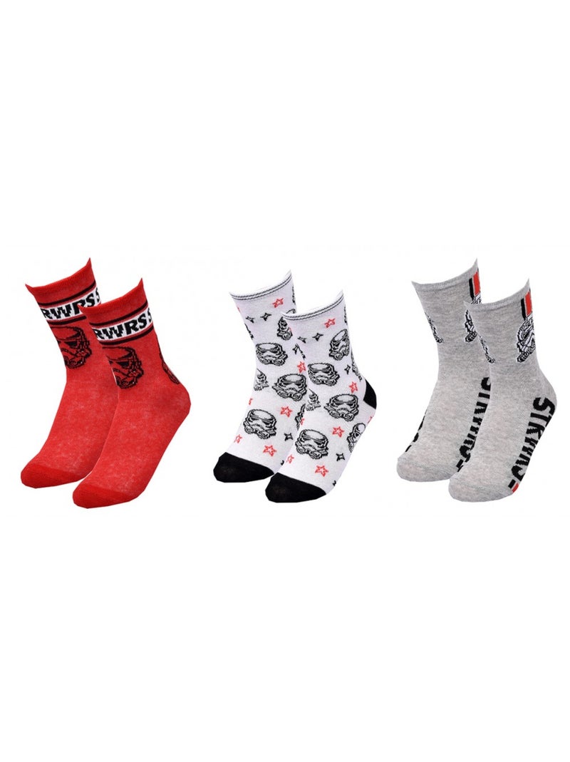 Chaussettes Garçon Licence PACK DE 3 PAIRES Blanc Rouge Gris - Kiabi