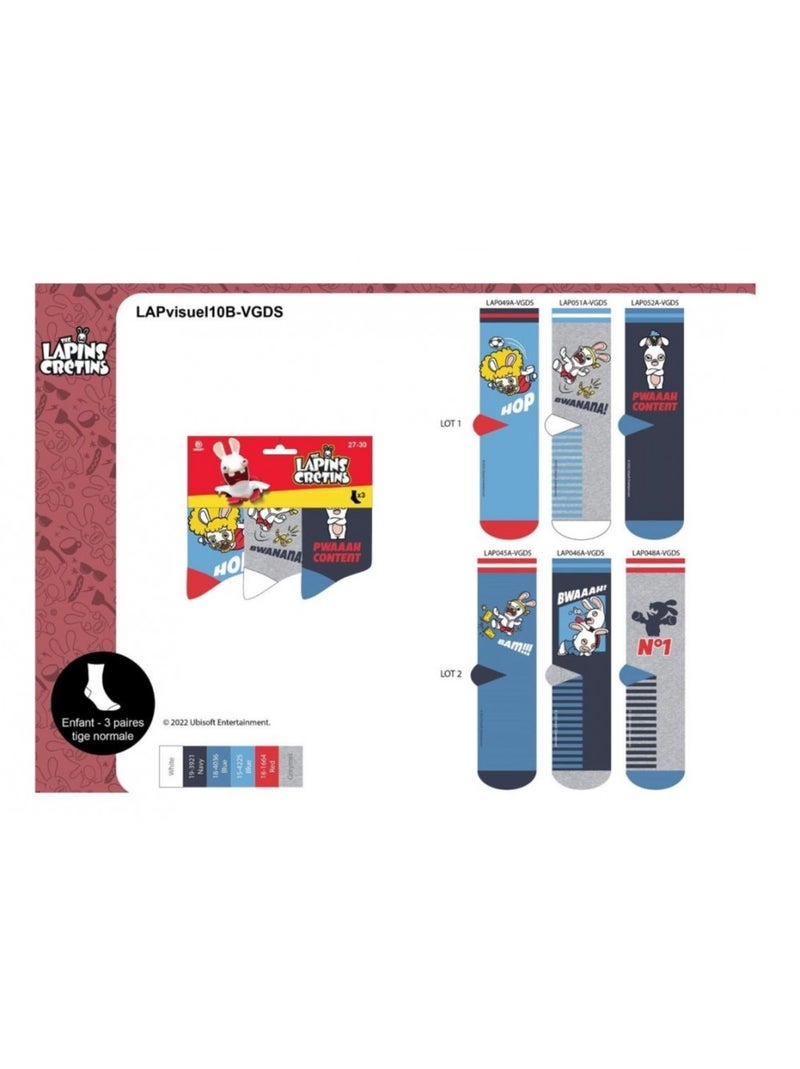Chaussettes Garçon Licence PACK DE 3 PAIRES Bleu Bleu ciel Blanc - Kiabi