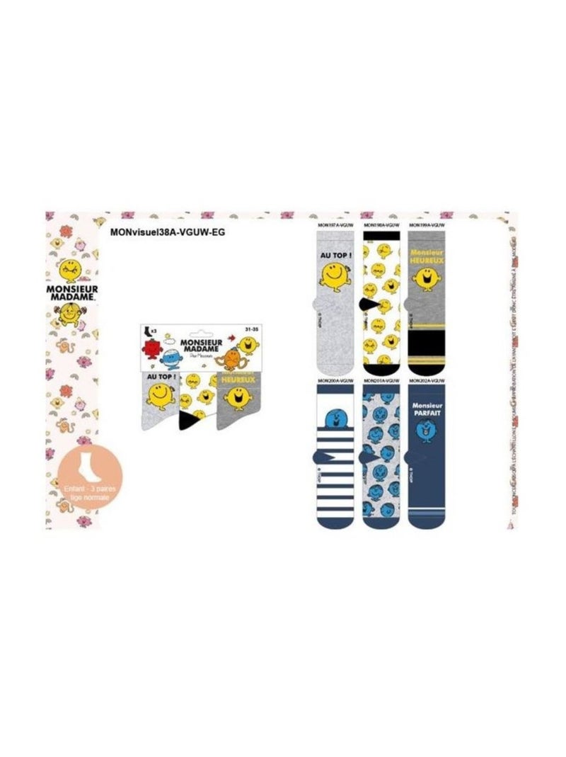 Chaussettes Garçon Licence PACK DE 3 PAIRES Bleu Bleu ciel Gris - Kiabi