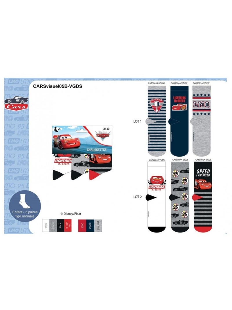 Chaussettes Garçon Licence PACK DE 3 PAIRES Noir Ecru Gris - Kiabi