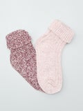 Chaussettes hautes - lot de 2 Rose - Kiabi