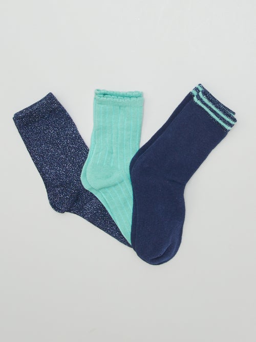 Chaussettes hautes - Lot de 3 - Kiabi