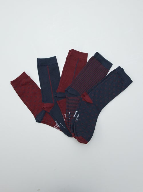 Chaussettes hautes en maille - Lot de 5 - Kiabi