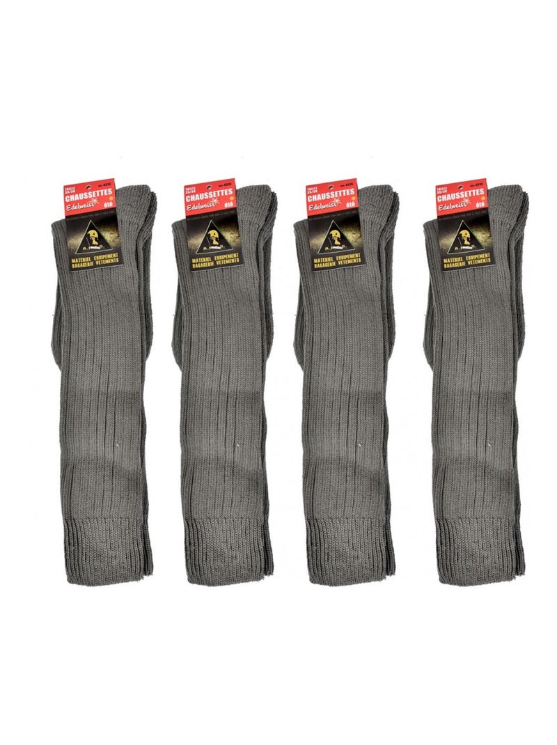 Chaussettes hautes homme Coton - Pack de 4 Kaki - Kiabi