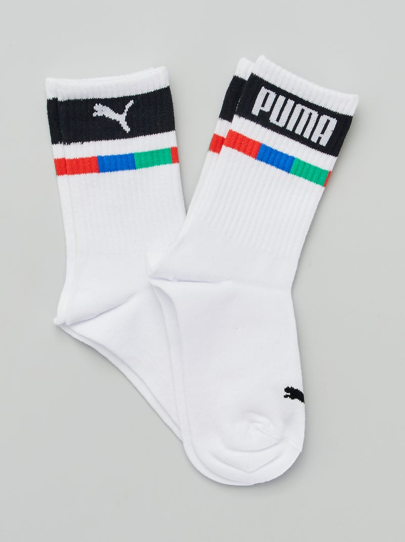 Chaussettes hautes 'Puma' - Lot de 2 Blanc - Kiabi