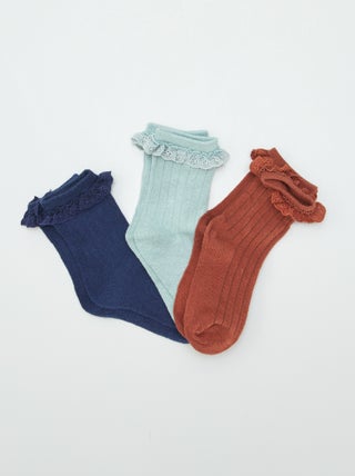 Chaussettes hautes volantées - Lot de 3