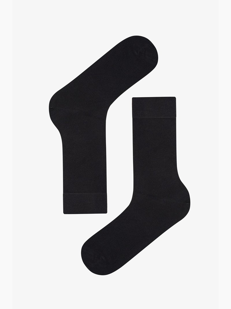 Chaussettes homme en bambou, lot de 2 penti Gris Noir - Kiabi