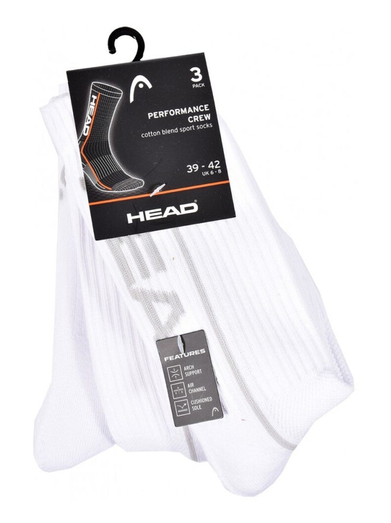 Chaussettes homme HEAD SPORT ET PERFORMANCE- Pack de 6 Noir Blanc - Kiabi