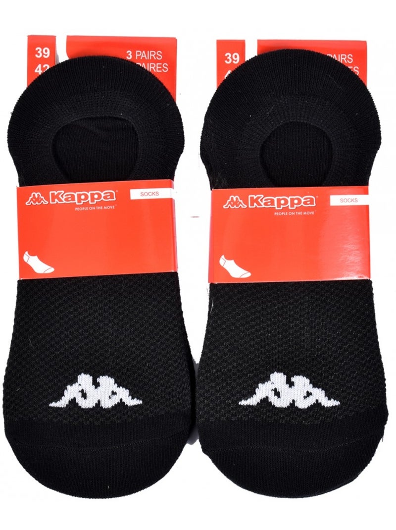 Chaussettes homme KAPPA Socquettes Tiges courtes - Pack de 6 Noir - Kiabi