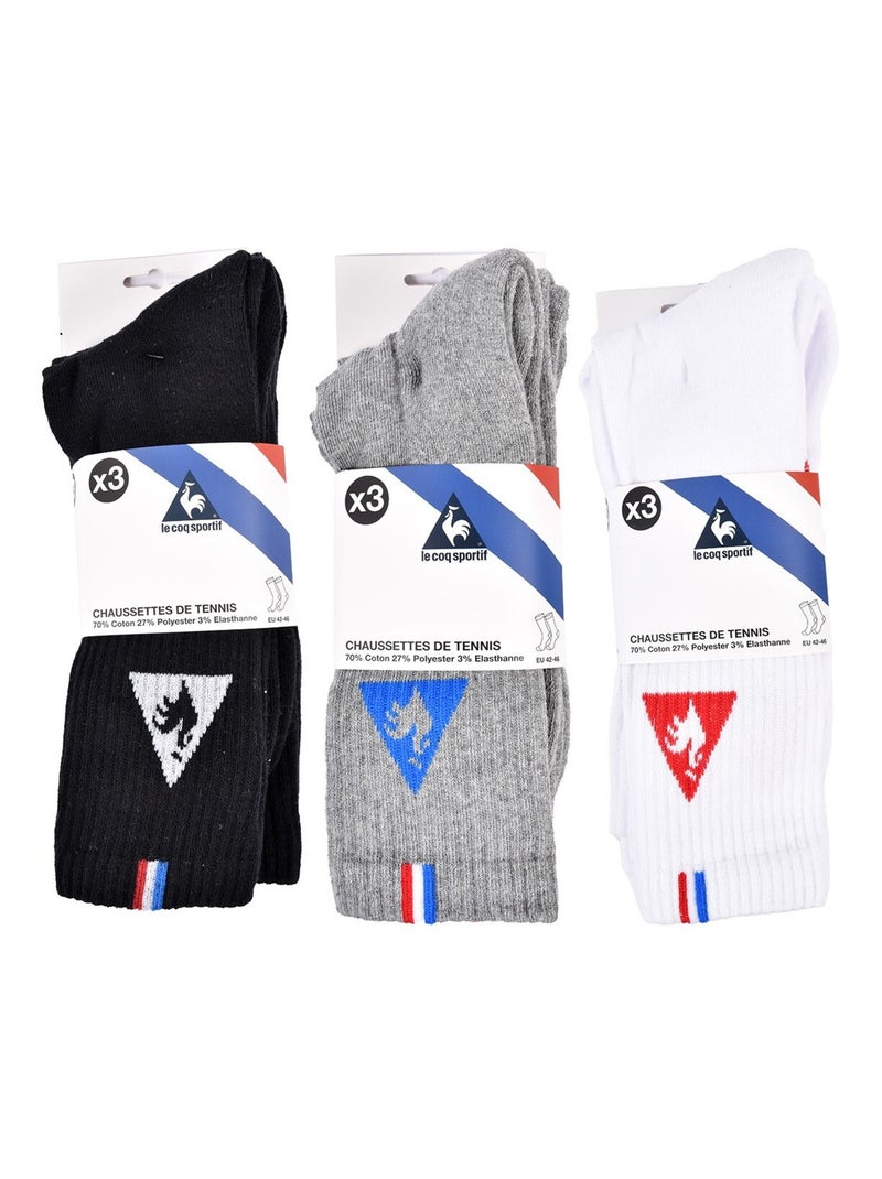 Chaussettes Homme LE COQ SPORTIF Pack de 9 Multicolore - Kiabi